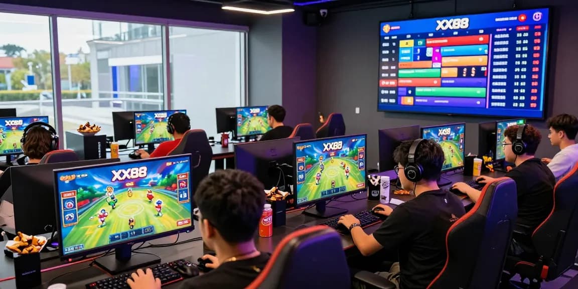 Players enjoying a vibrant online gaming experience at https://xx88.se.net/, showcasing dynamic game graphics, engaging atmosphere, and competitive spirit.