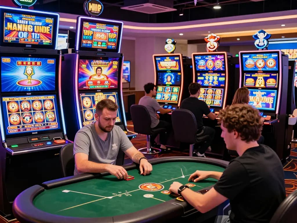 Experience the excitement of MM88 in a vibrant online casino environment with players engaging in thrilling games.