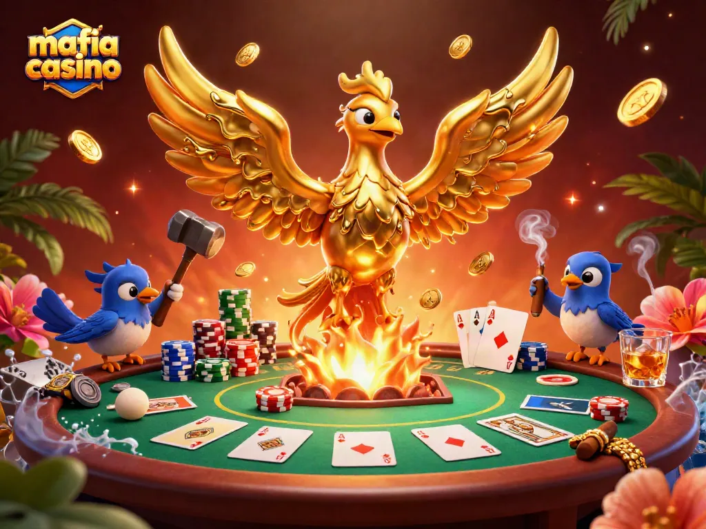 Experience thrilling gameplay at mafia casino with dynamic poker action elements and golden visuals.