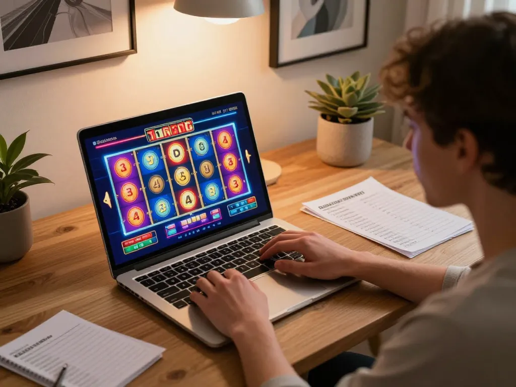 Engaging in online slots at f168 with a vibrant display, showcasing responsible gaming.