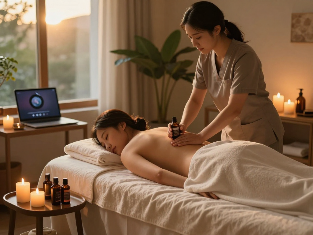 Experience premium 의정부출장마사지 in a serene home spa setting with a professional therapist.