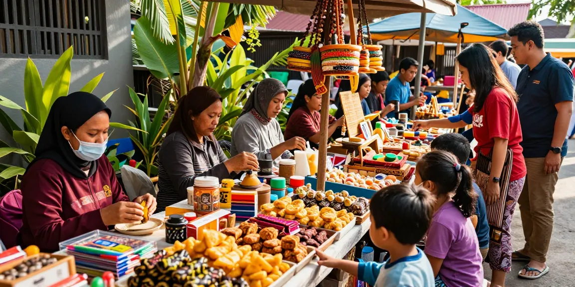 rokok88 authentic Indonesian snacks and souvenirs in vibrant market