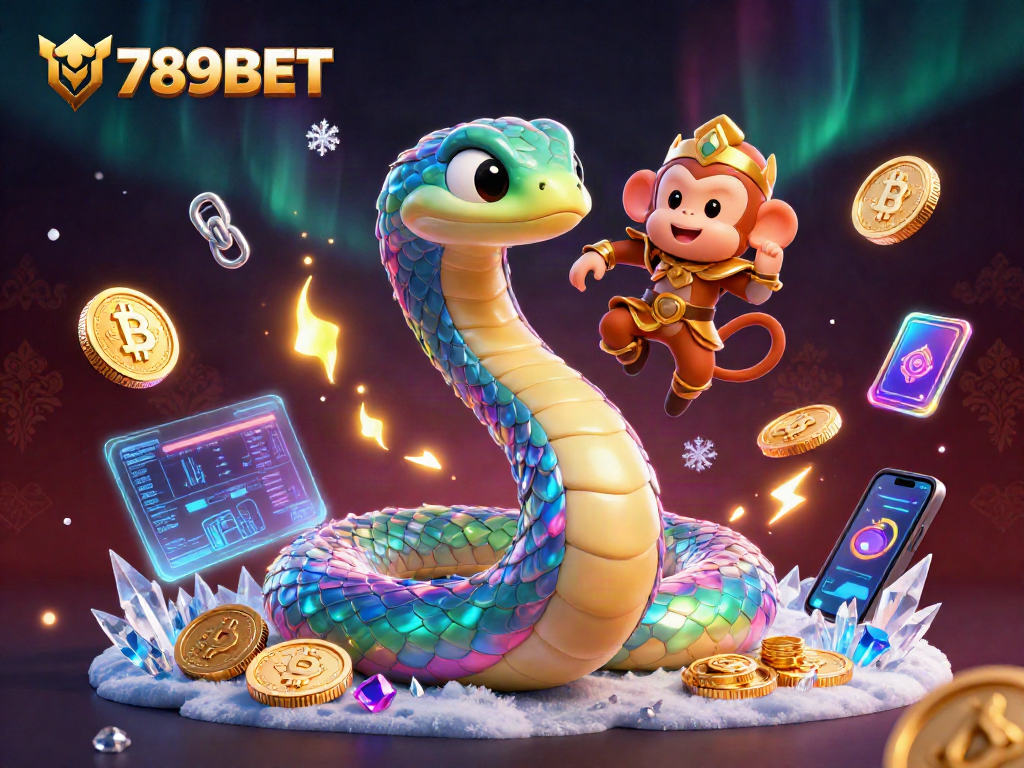 Experience 789BET's vibrant gaming world with captivating 3D crypto elements and characters.