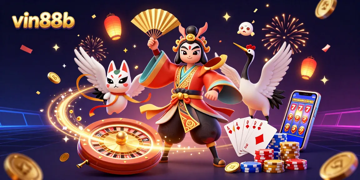 Experience thrilling gameplay with vin88b's vibrant casino scene showcasing excitement and winning moments.