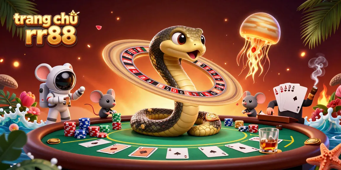 Engaging scene at trang chủ rr88 showcasing a cosmic roulette game with astronaut mice betting.